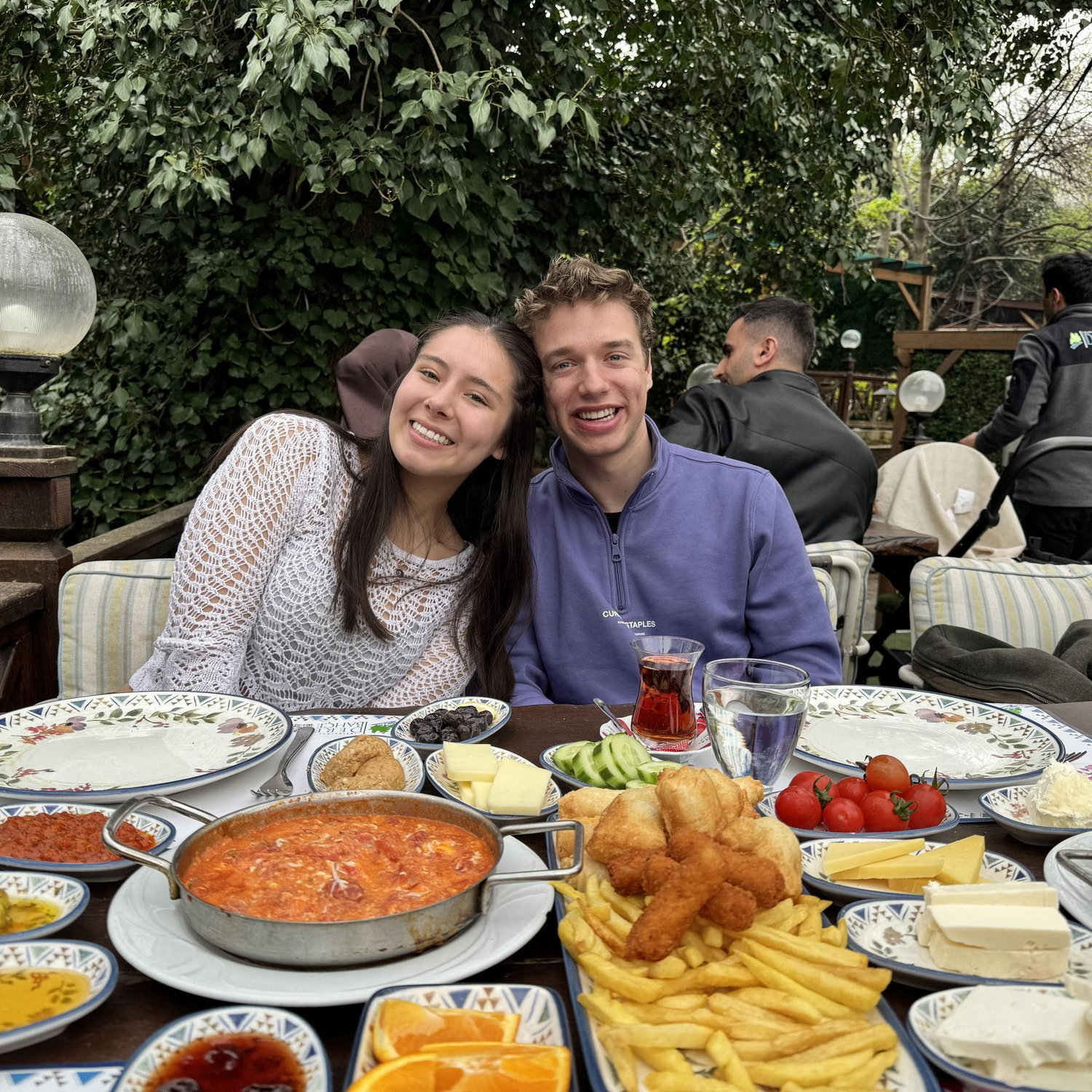Trying Turkish breakfast for the first time ๐น๐ท