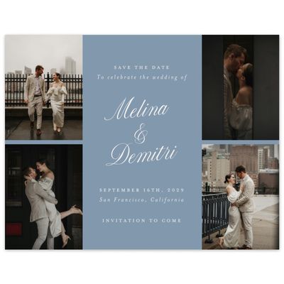 Storm Blue Wedding Digital Save the Date - Mabel Multiphoto