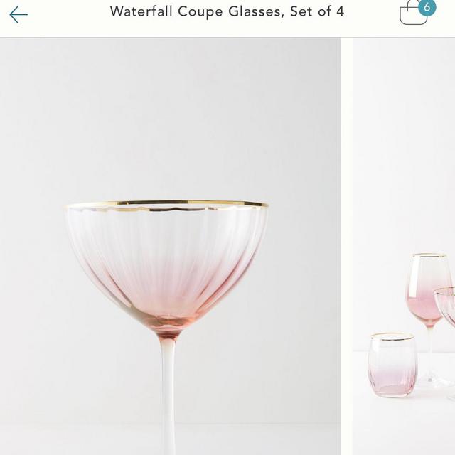 Waterfall Coupe Glasses in Pink