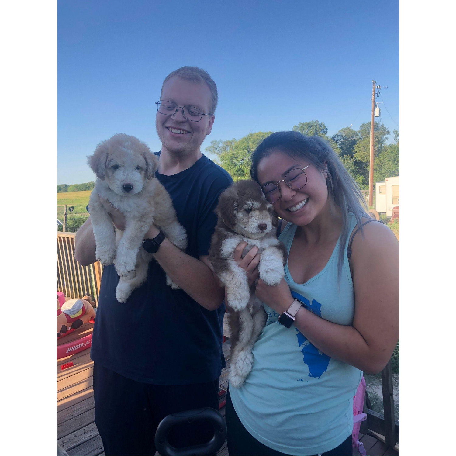 2020: Picking up our pups Norris and Zuko