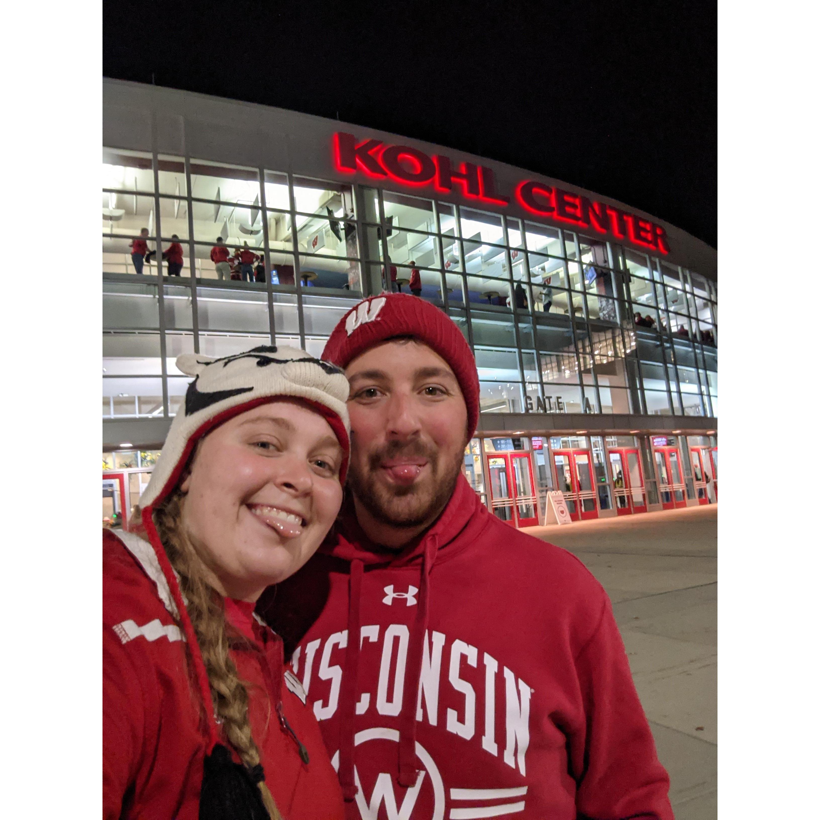Richard's first time at a hockey game as just a fan in the Kohl Center