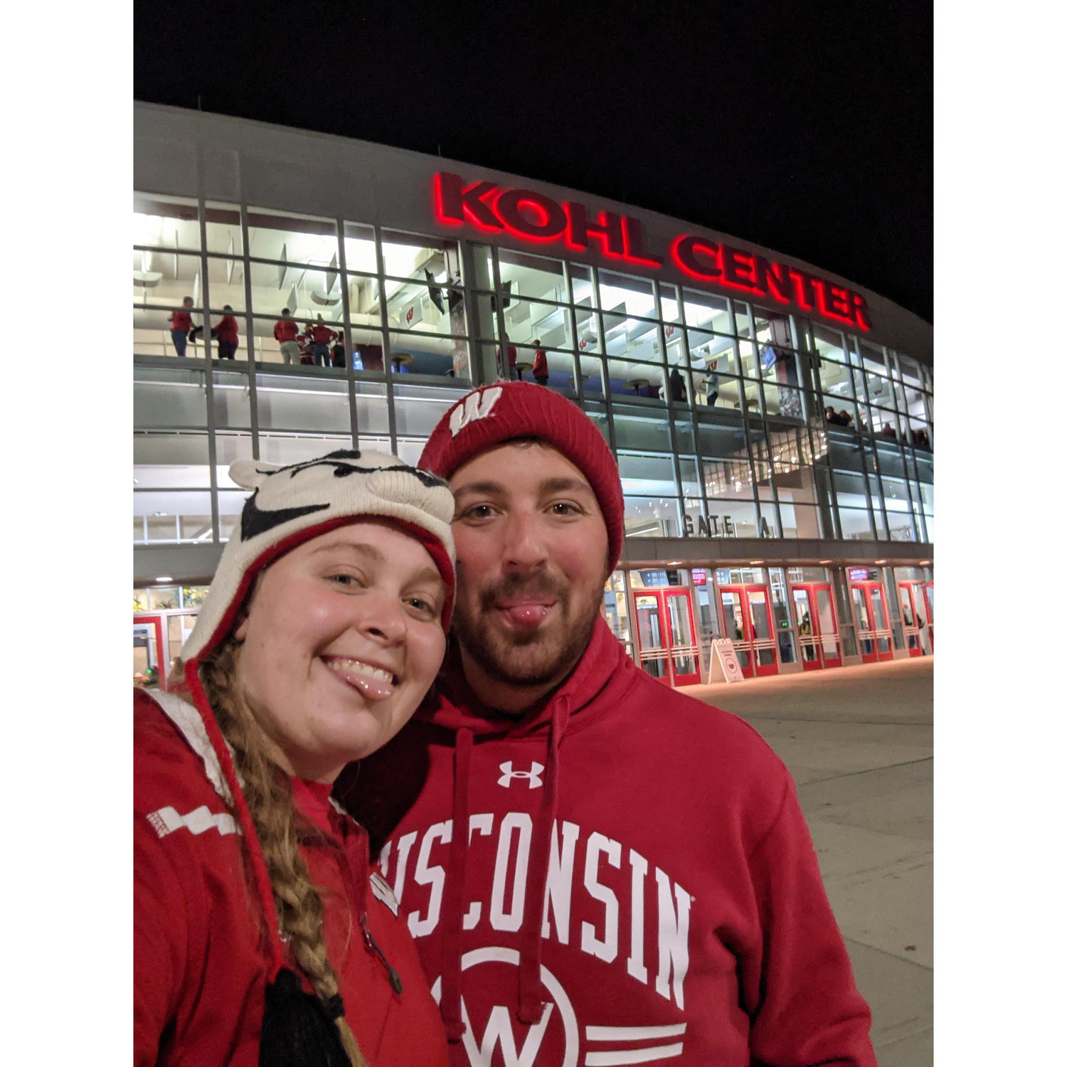 Richard's first time at a hockey game as just a fan in the Kohl Center