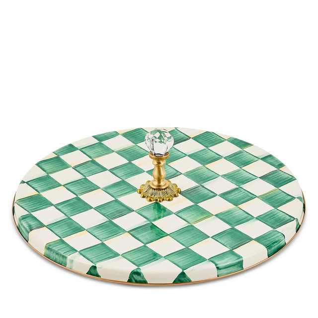 MacKenzie-Childs Emerald Check Cheese Course Server