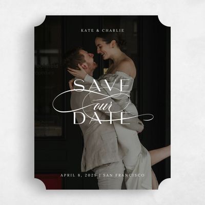 White Ticket Wedding Save the Date - Calle Photo