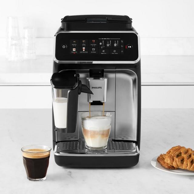 Philips 3300 Series LatteGo Milk Frother Fully Auto Espresso Machine, Silver Theatre