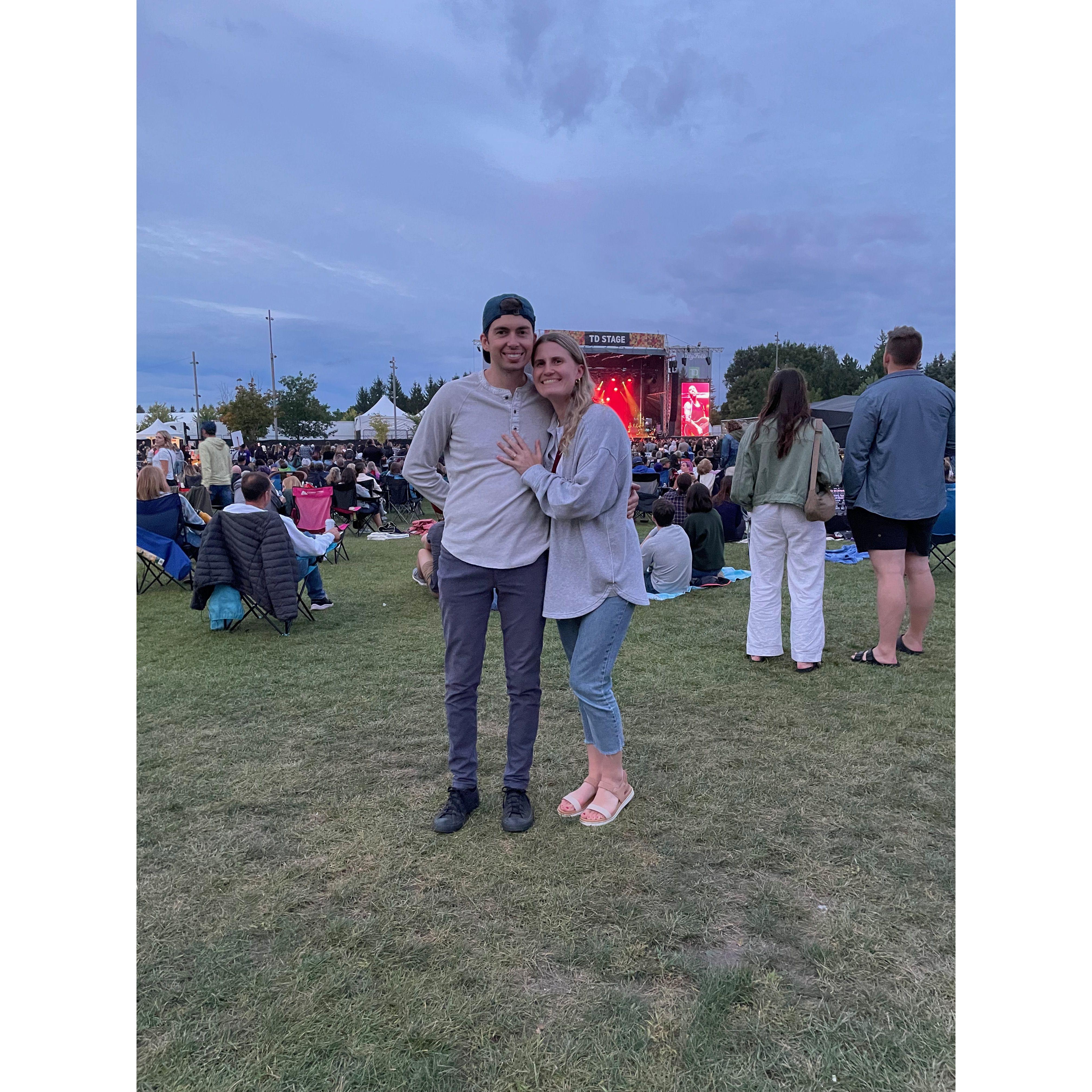 The day after we got engaged, we went to CityFolk Festival, where we had met 4 years ago.