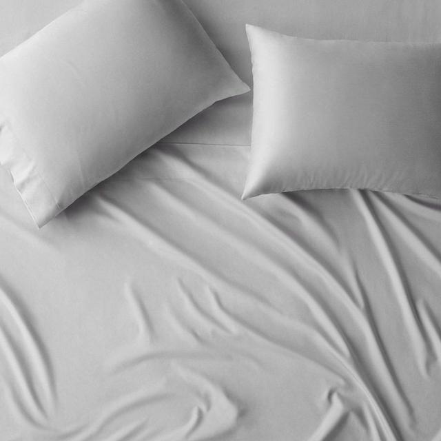 Organic Turkish Cotton Sheet Set- Grey Stripe (Queen)