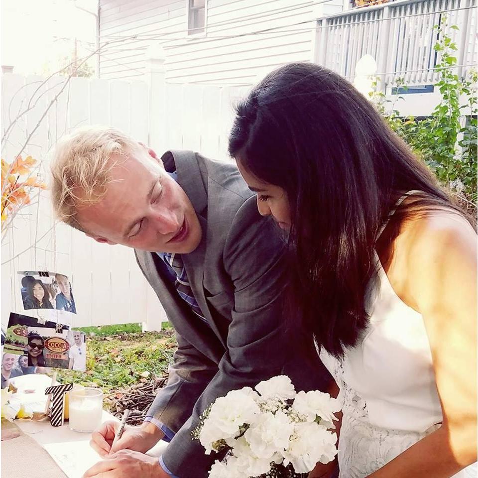 Just in case you guys are really curious to know how our official Ceremony was.
That was our backyard at the time. Simple and short :)