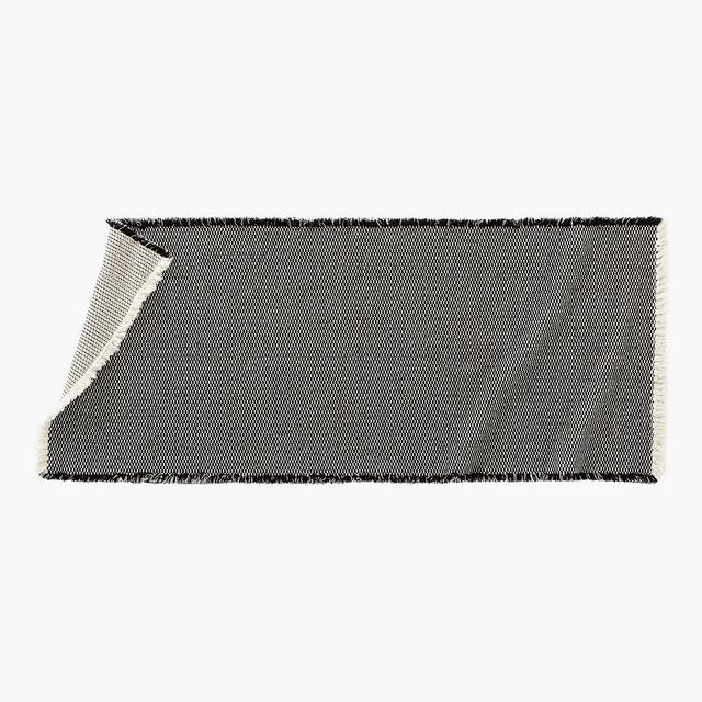 Alex Reversible Black and White Bath Runner Rug 24"x60"