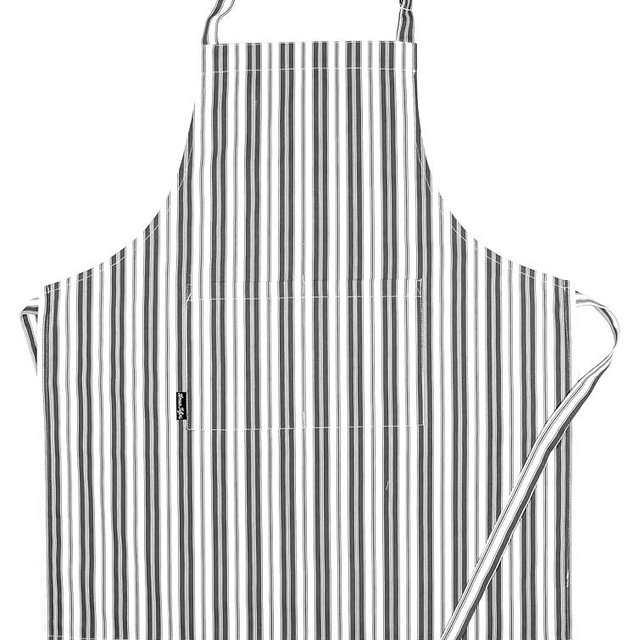 AMOUR INFINI Cotton Aprons for Women with Pockets Adjustable Strap and Waist Ties Reusable Printed Aprons for Baking, Cooking, Gardening (27.5 x 33 Inches - Charcoal)