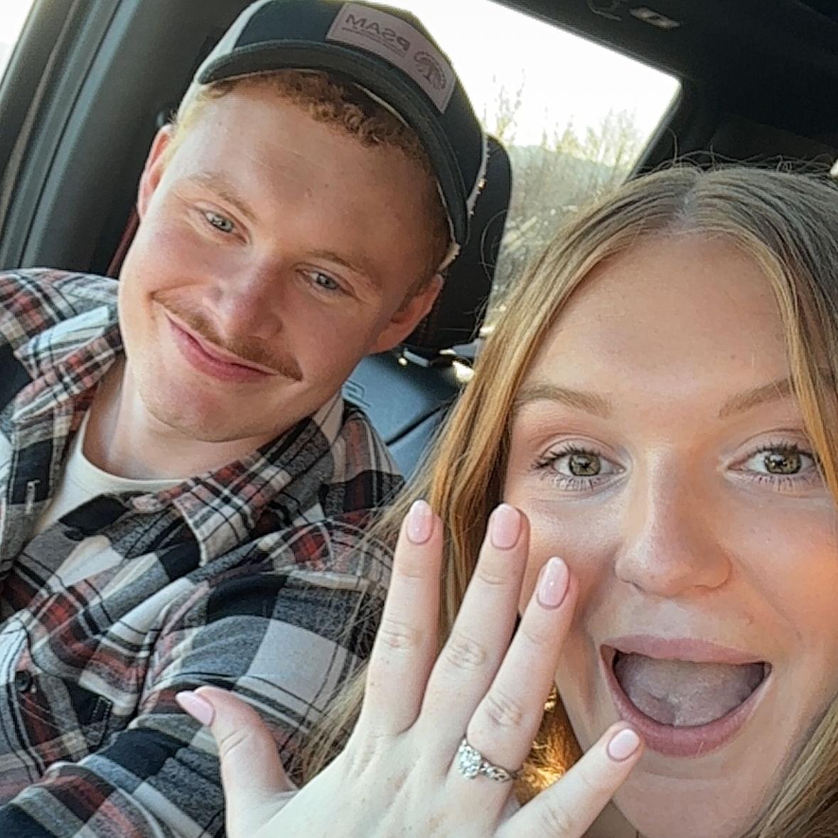 Immediately after Matt proposed, calling all of our friends and family