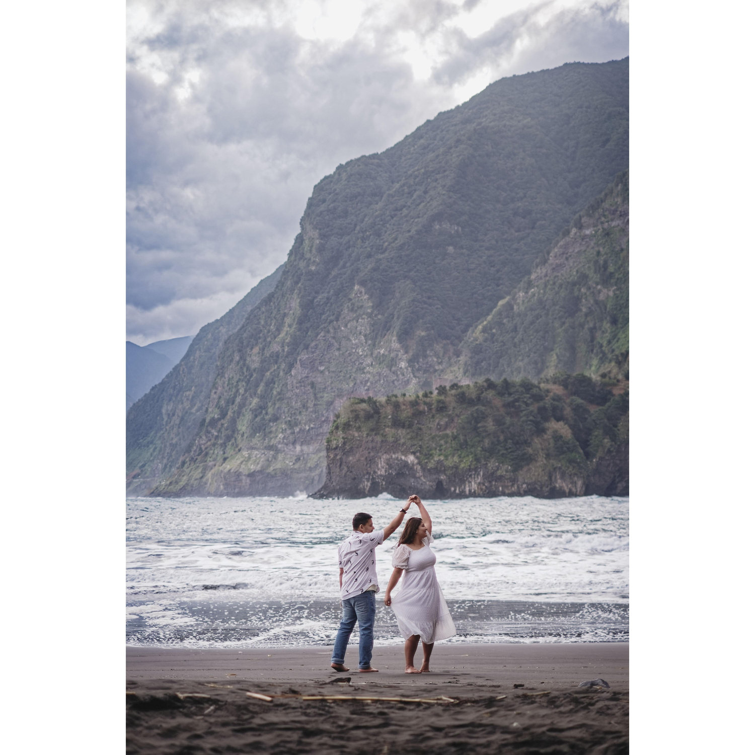 Right before the waves almost swept us away into the ocean.