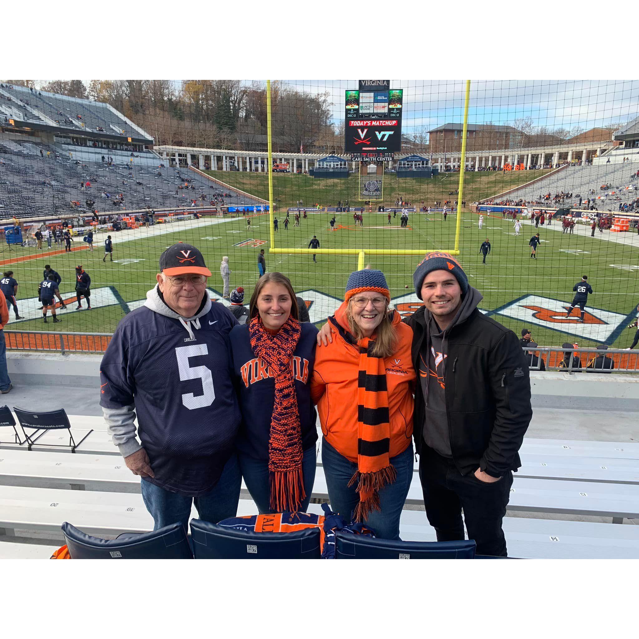 Thanksgiving weekend UVA vs Virginia Tech football game with Jackson's grandparents 2021