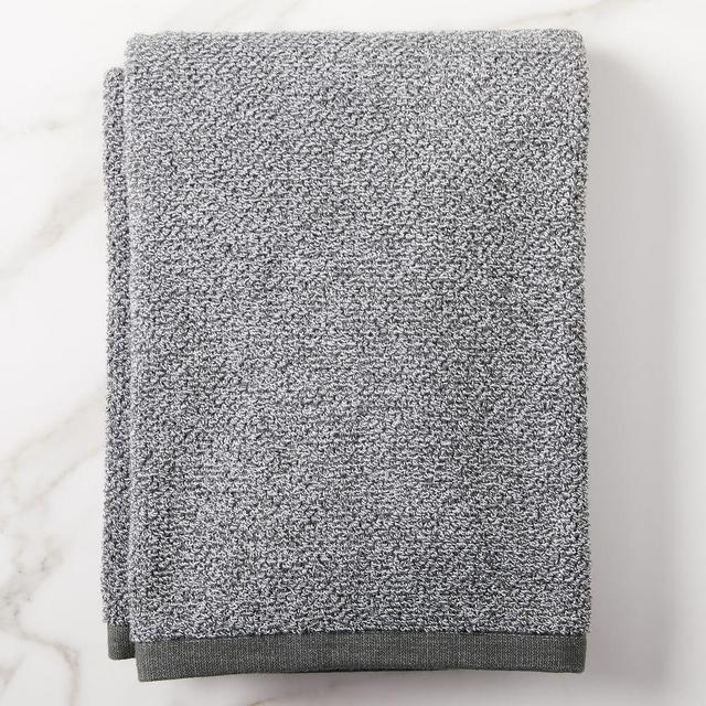 Organic Heathered Towel, Bath Towel, Gray Dusk