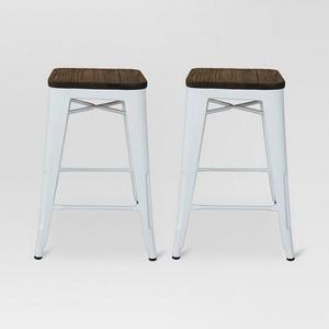 Hampden Industrial Wood Top 24" Counter Stool Metal - Threshold™