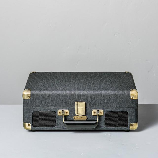Suitcase Record Player Dark Gray - Hearth & Hand™ with Magnolia