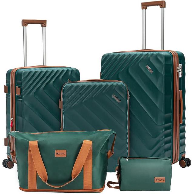Rosamo 5 piece Luggage Set Expandable Suitcase 22x14x9 Airline Approved Carry on, ABS Hard Case Suitcases with Spinner Wheels, TSA Lock, Durable Waterproof Travel Set