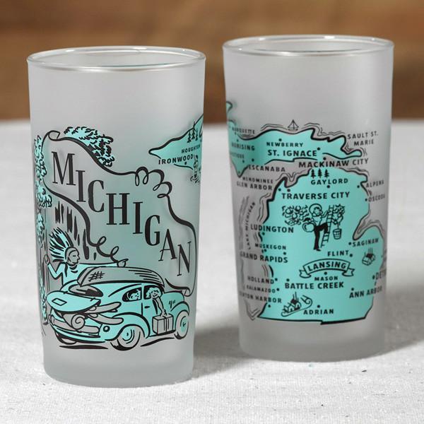 Michigan Souvenir Frosted Glass