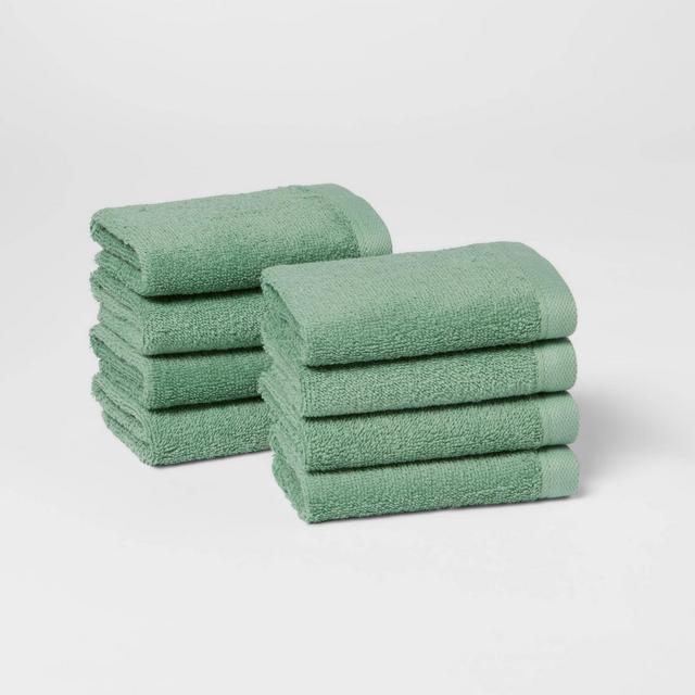 8pk Washcloth Set Green - Room Essentials™