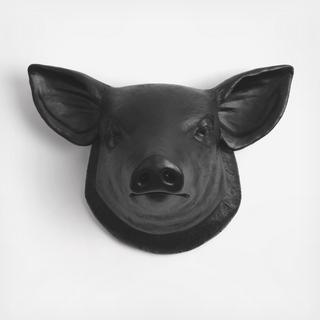 Resin Faux Taxidermy Pig Head
