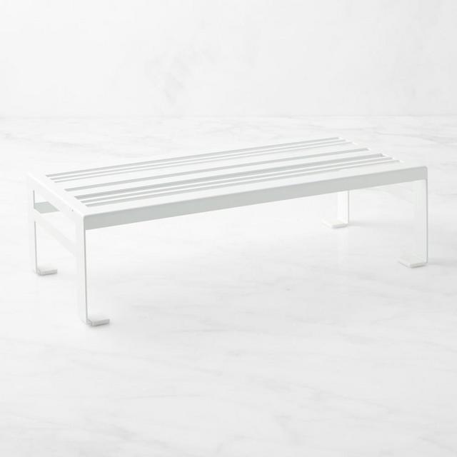White Powder Coat Home Organization Shelf Riser, Powder Coated Metal, Large