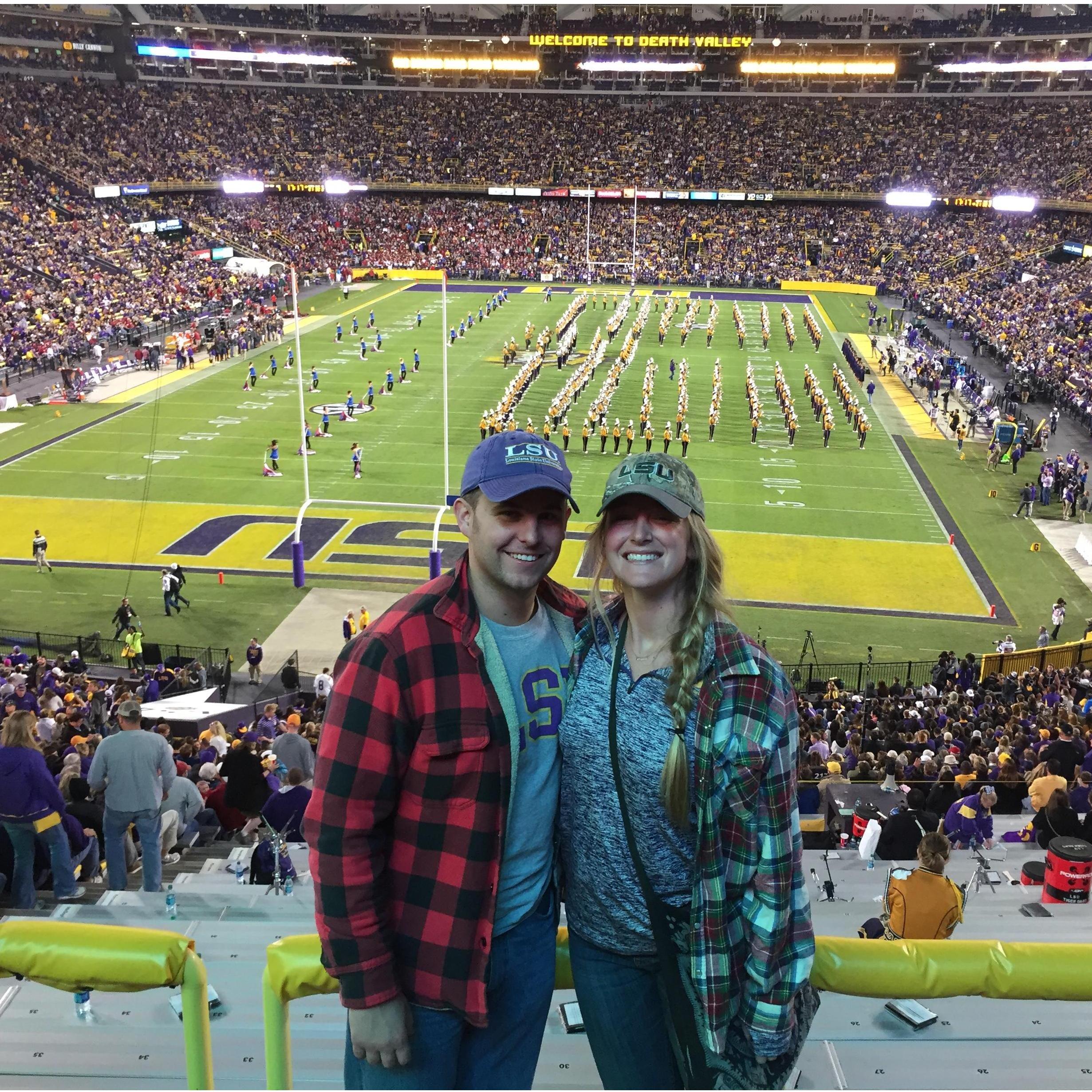 Cheering for the LSU Tigers in Baton Rouge