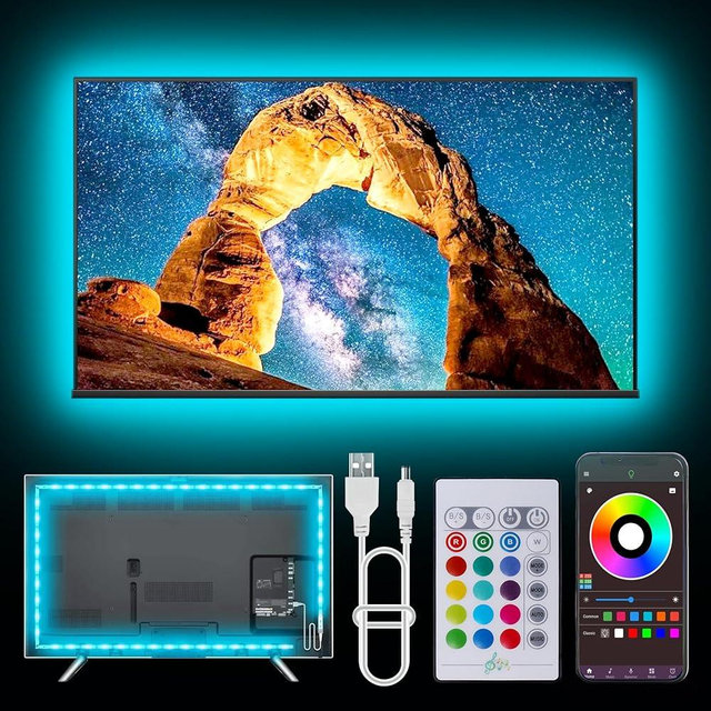 NBBUFF Led Lights for TV for 32-80 Inch, 20ft TV Led Backlight, RGB Led Strip Lights Music Sync Color Changing, USB Light Strip with Remote, App Control Led Lights for Bedroom, Gaming Accessories