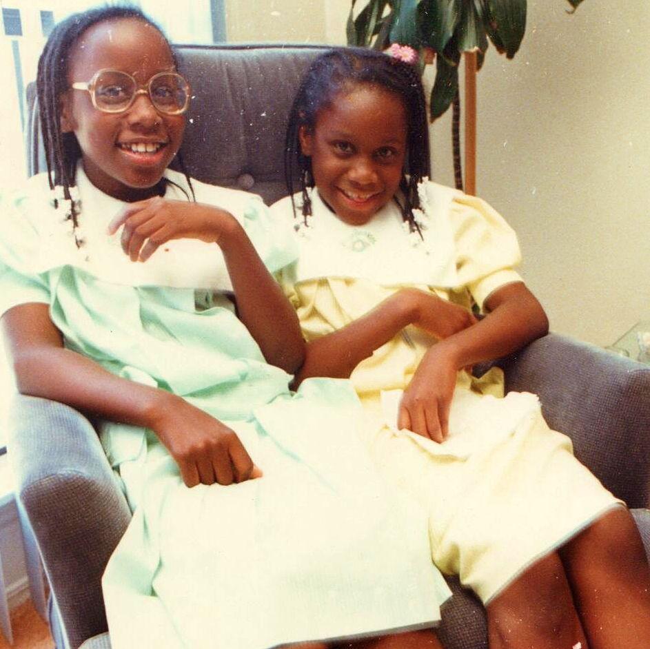 Our "girls" smiling for the camera when they were young girls.