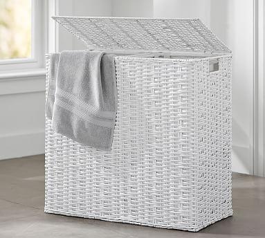 Perry Divided Hamper & Liner - White