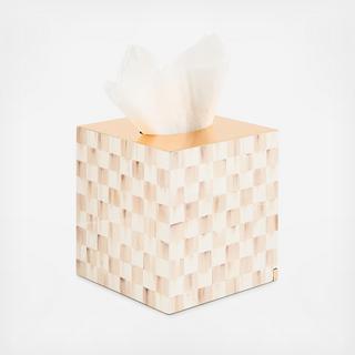 Mocha Check Glass Boutique Tissue Box Cover