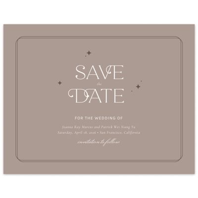 Rich Taupe, Brown Wedding Digital Save the Date - Jelani Landscape