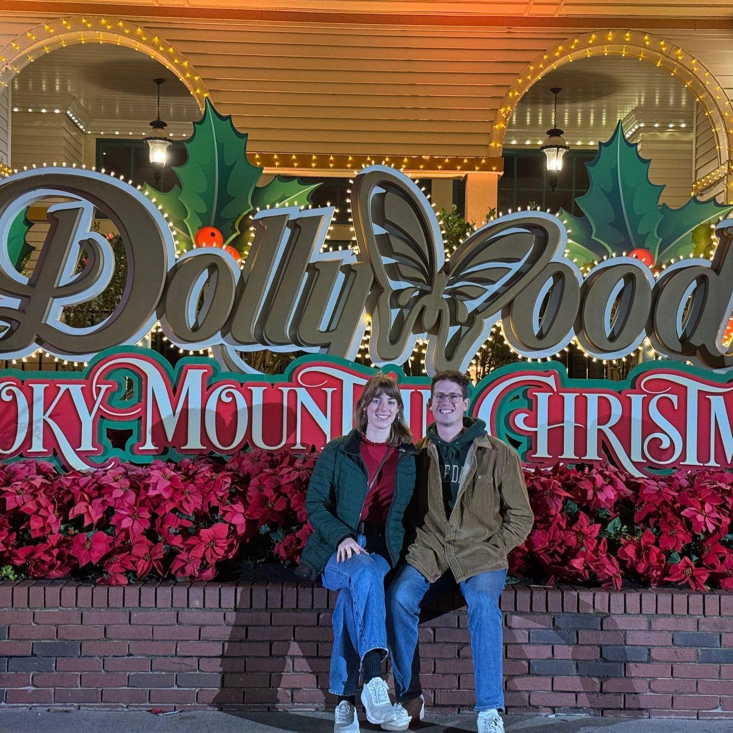 John-Luc's first trip to Dollywood during its Christmas season. Grace was happy to have a roller coaster buddy!