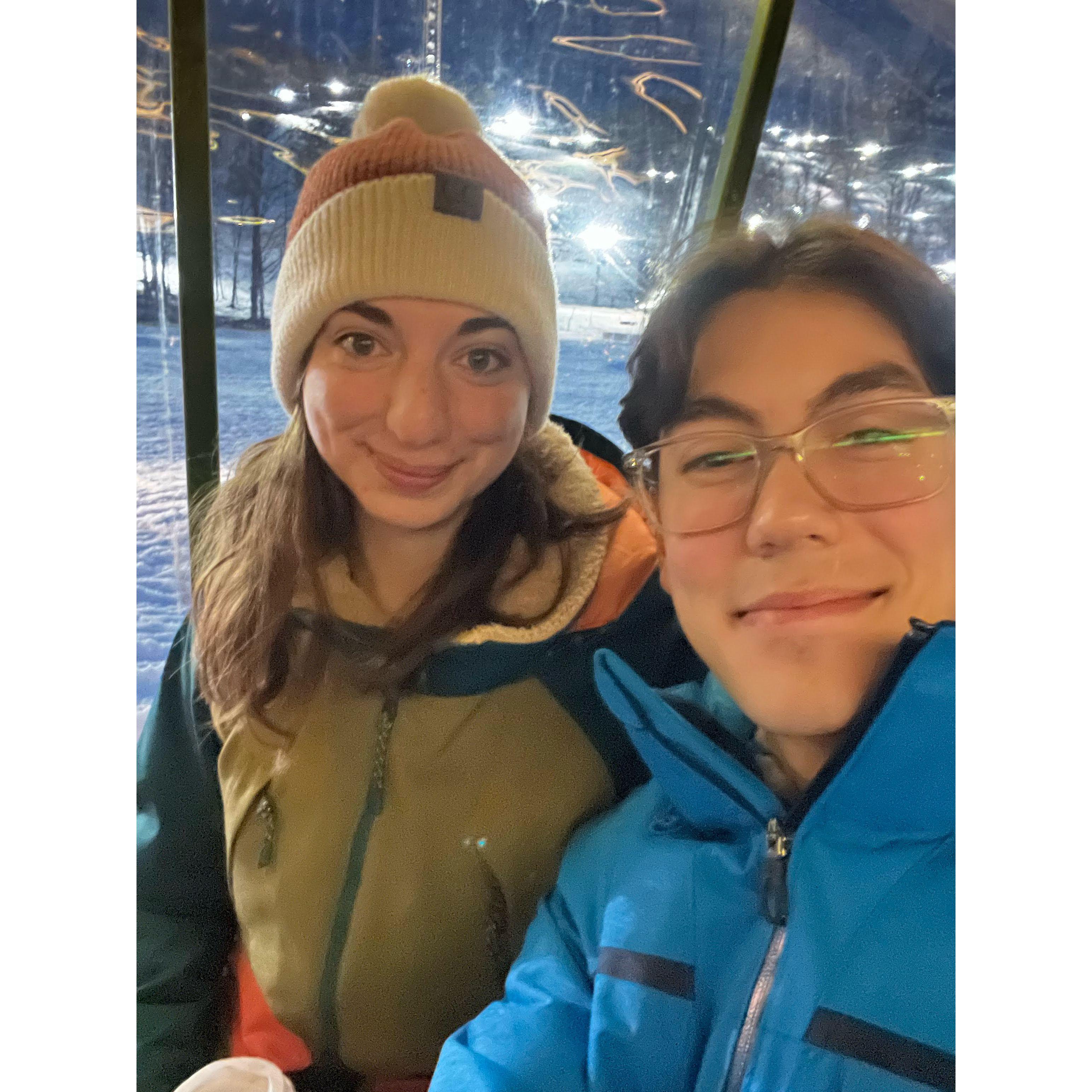 Heading up the mountain before he proposed!