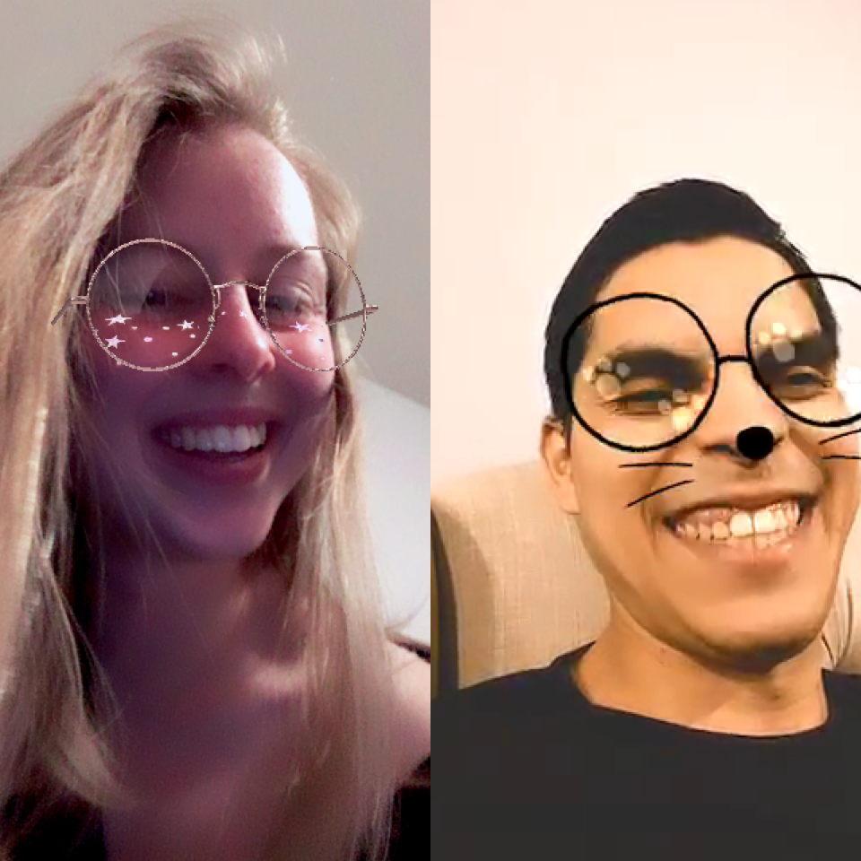 Smiles from a distance.