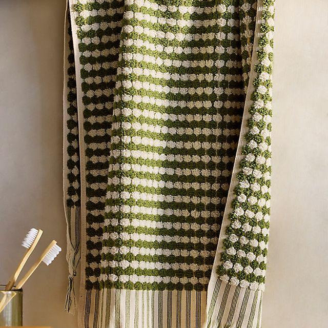 Two-Tone Textured Cotton Hand Towel