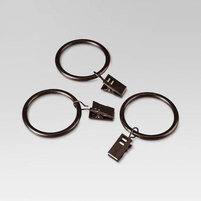 1" Curtain Clip Rings Set Oil Rubbed Bronze - Threshold™