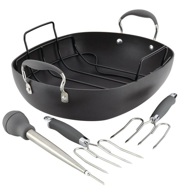 Anolon 16 in. Non-Stick Hard Anodized Aluminum Roasting Pan