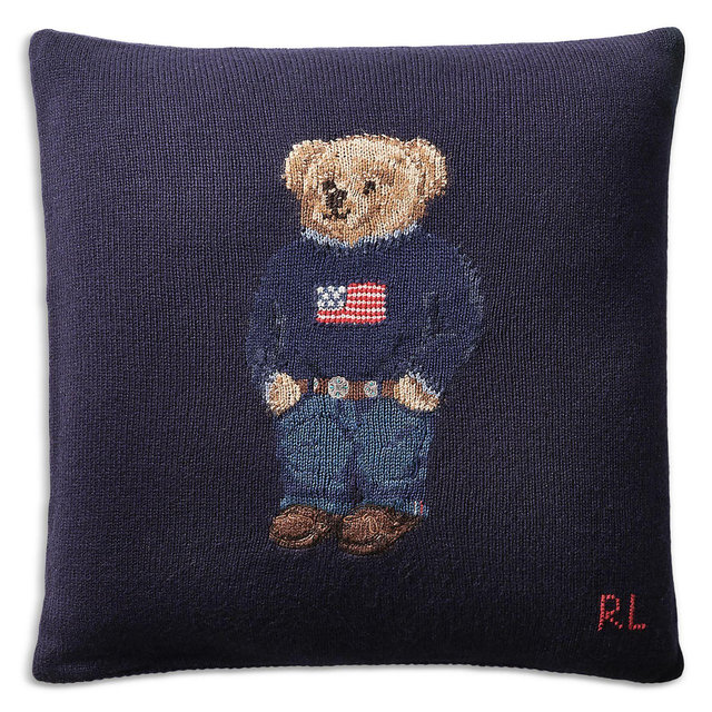 Ralph Lauren Polo Bear Wool Decorative Throw Pillow, 20" x 20"