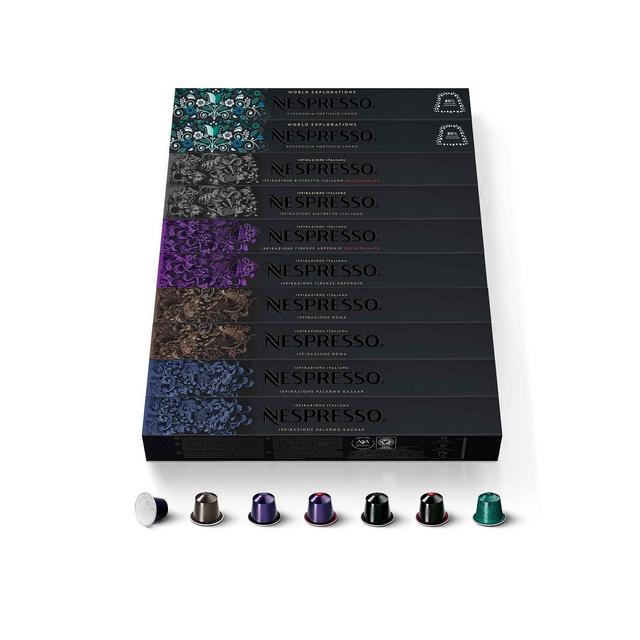 Nespresso Capsules OriginalLine , Best Seller Variety Pack, Dark Roast Espresso Coffee, 100-Count Espresso Pods