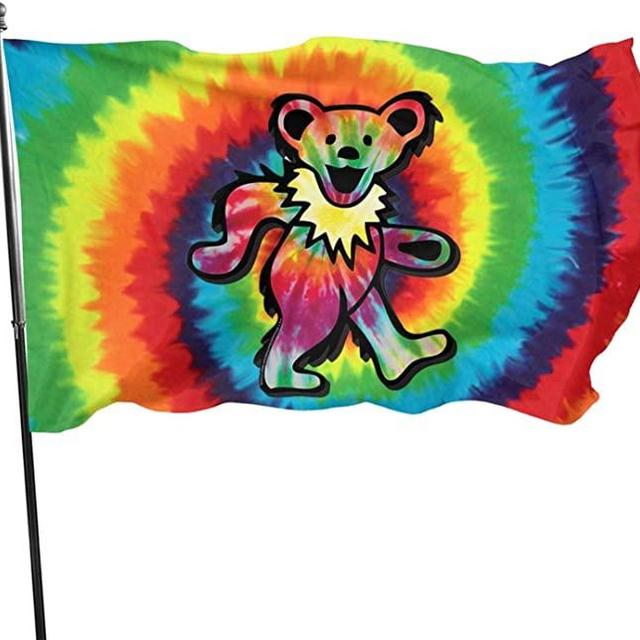 Grate-Ful Dead Bear Home Garden Flag Yard Outdoor Indoor Decorative Banner with Brass Grommets Flag 3x5 Foot