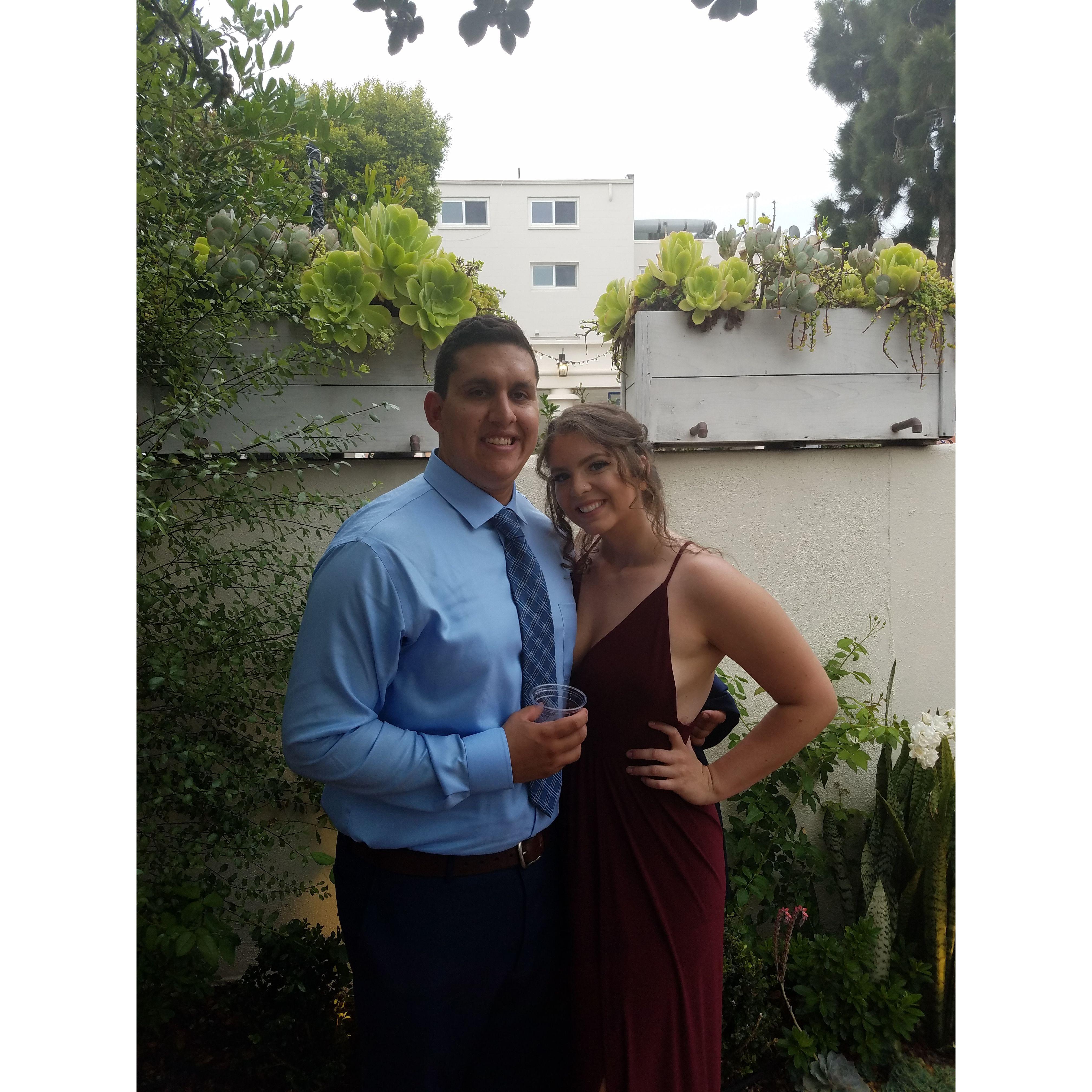 Us at our first wedding for Ginger's cousins, Kelly & Evan