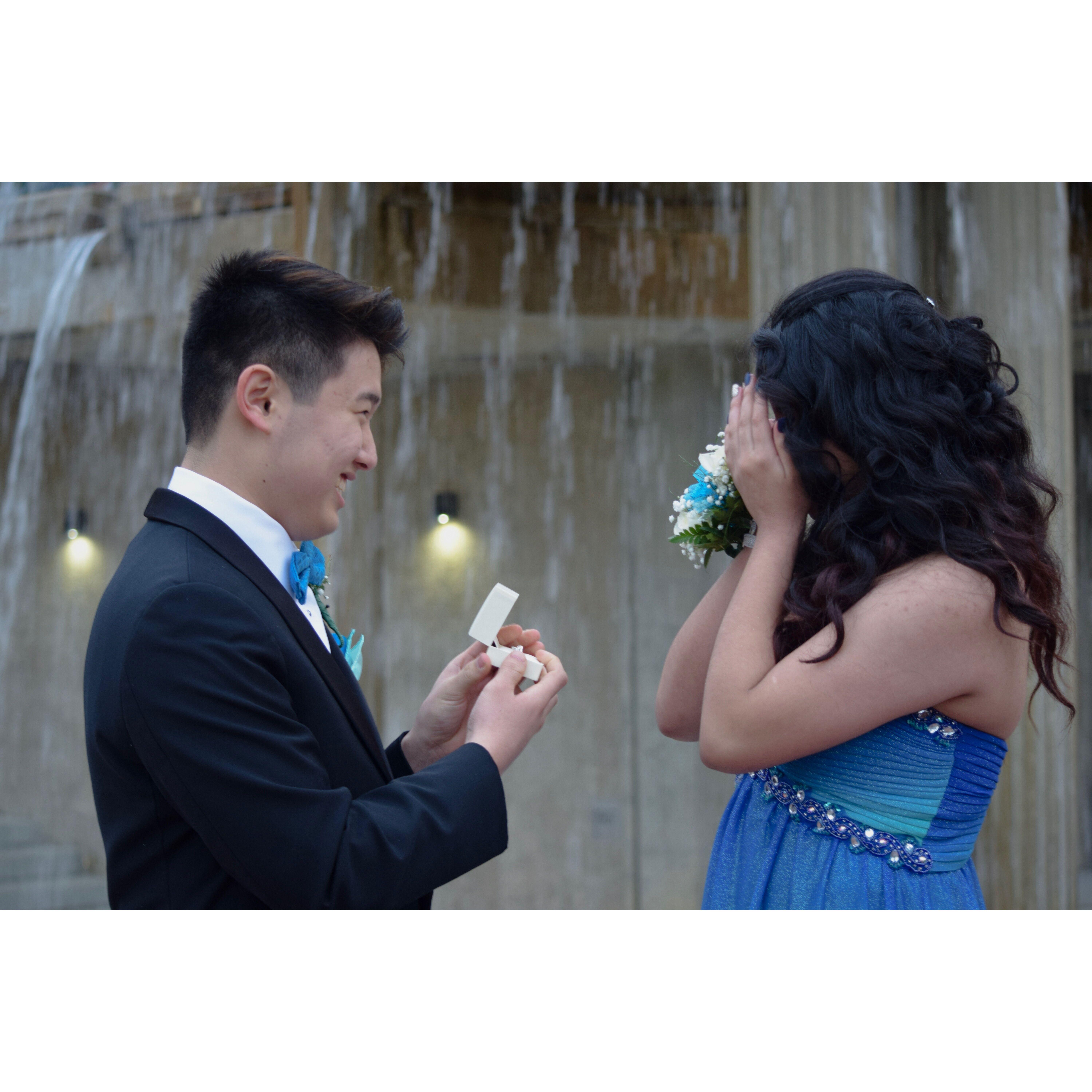 When Matthew first promised to marry Kat after college.
