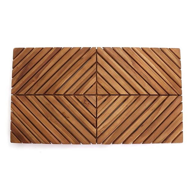 Belari Teak Shower Mat - Teak Bath Mat - Wood Bath Mat - Wood Shower Mat - Non Slip Indoor or Outdoor Shower Mat - Teak Doormat/Sauna Mat - Wooden Stall Mat (Zen)