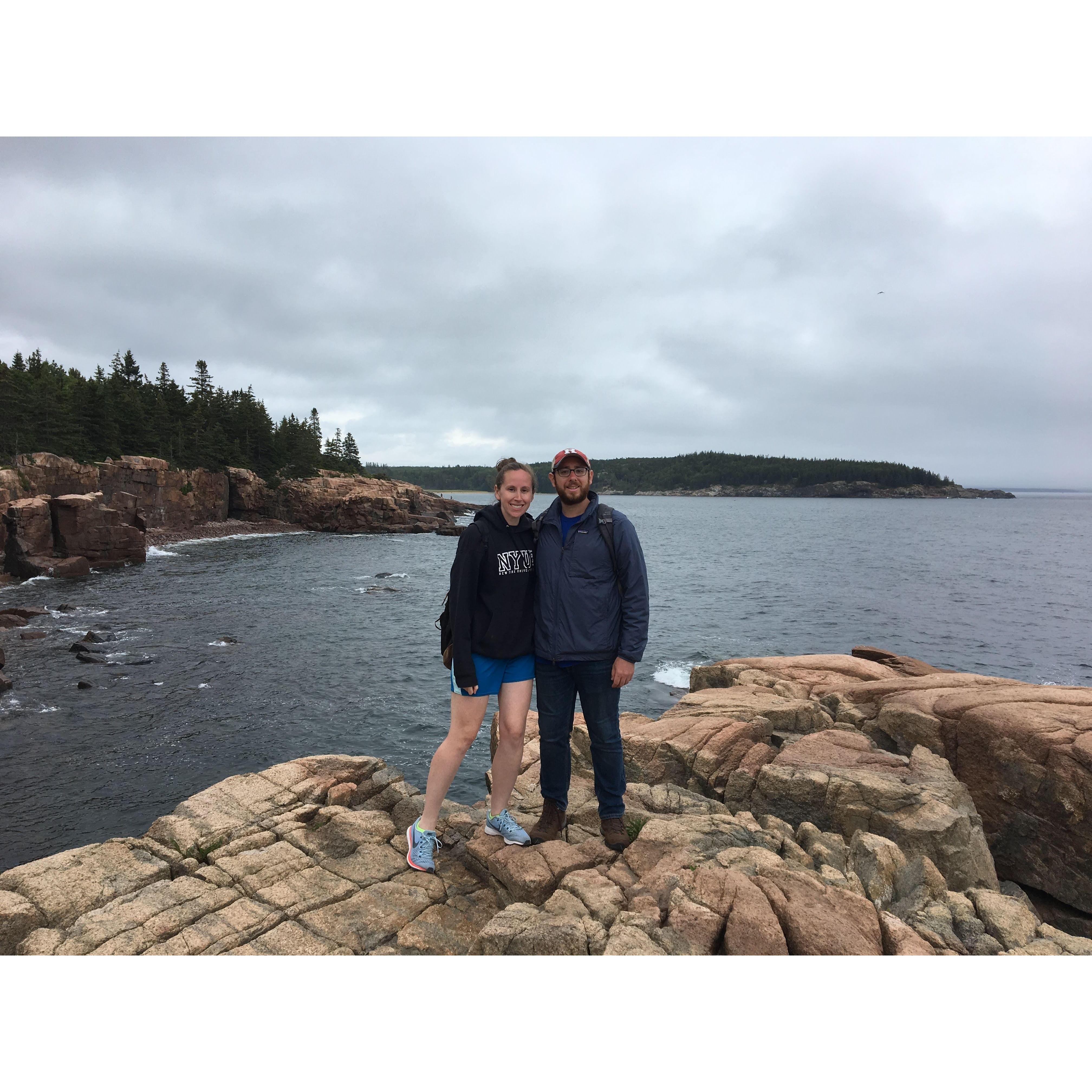 Hiking in Acadia National Park.