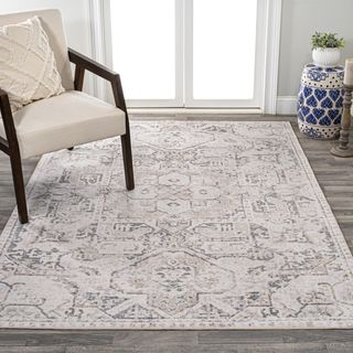 Edith Distressed Medallion Low-Pile Area Rug