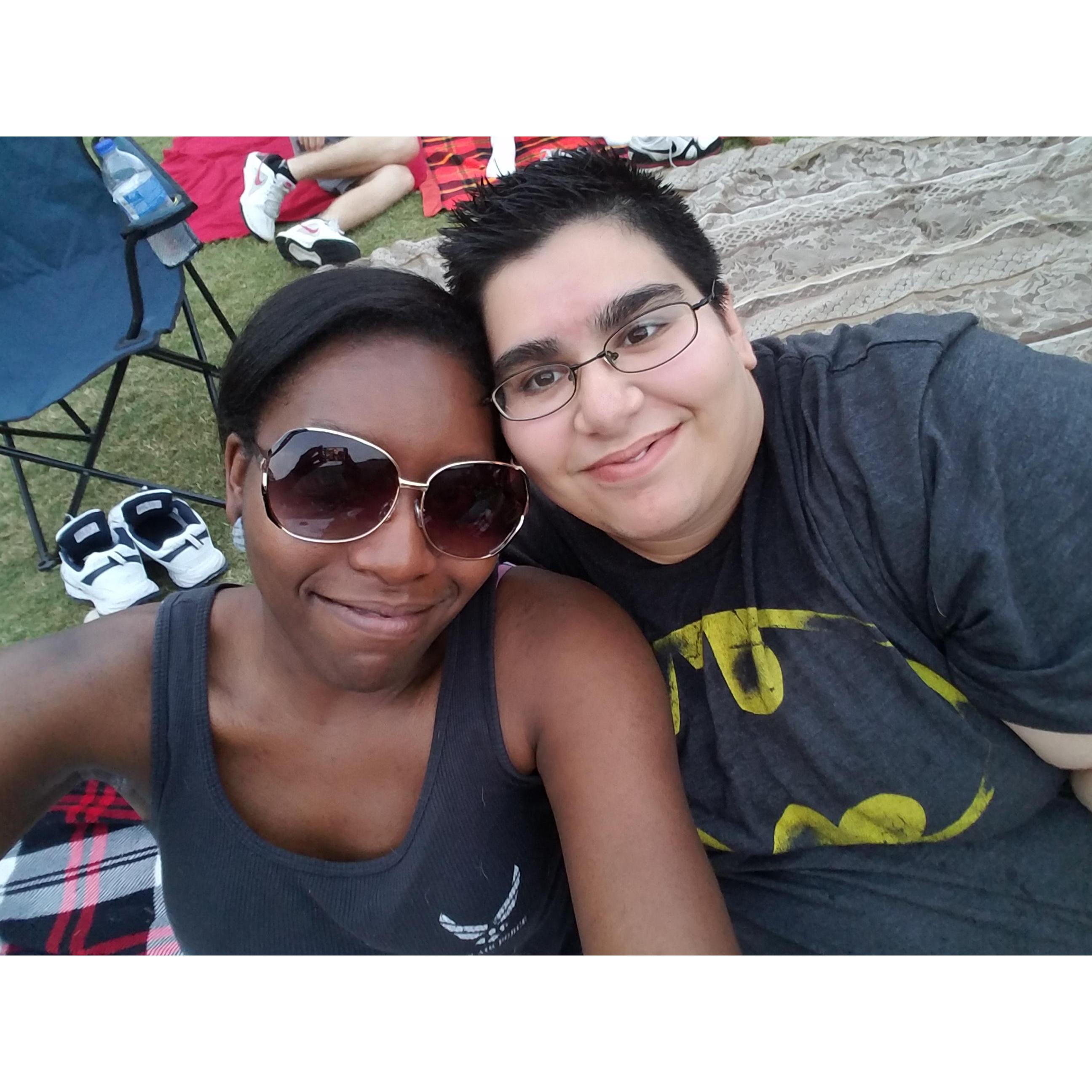 Preparing to watch the annual 4th of July fireworks at Stone Mountain Park