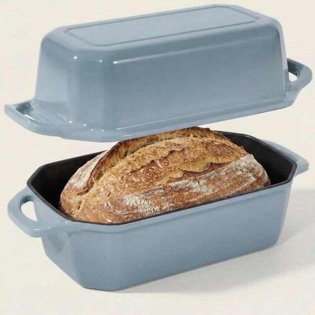 Enameled Cast Iron Loaf Pan Set - Slate Blue / 9x5