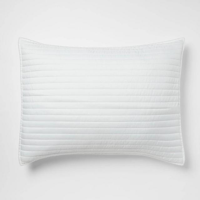 Standard Garment Washed Microfiber Quilt Sham White - Room Essentials™