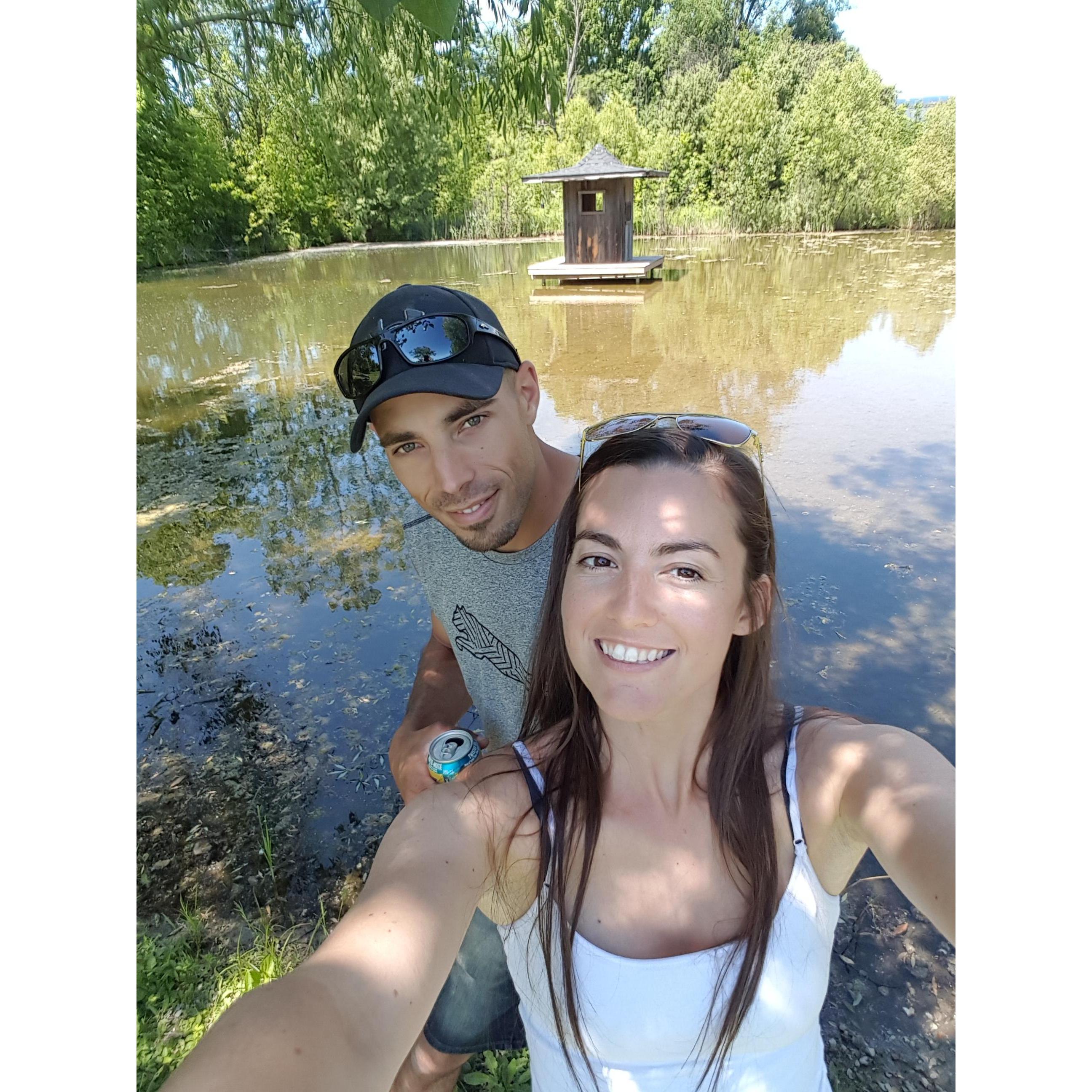 At the farm where we will be getting married.