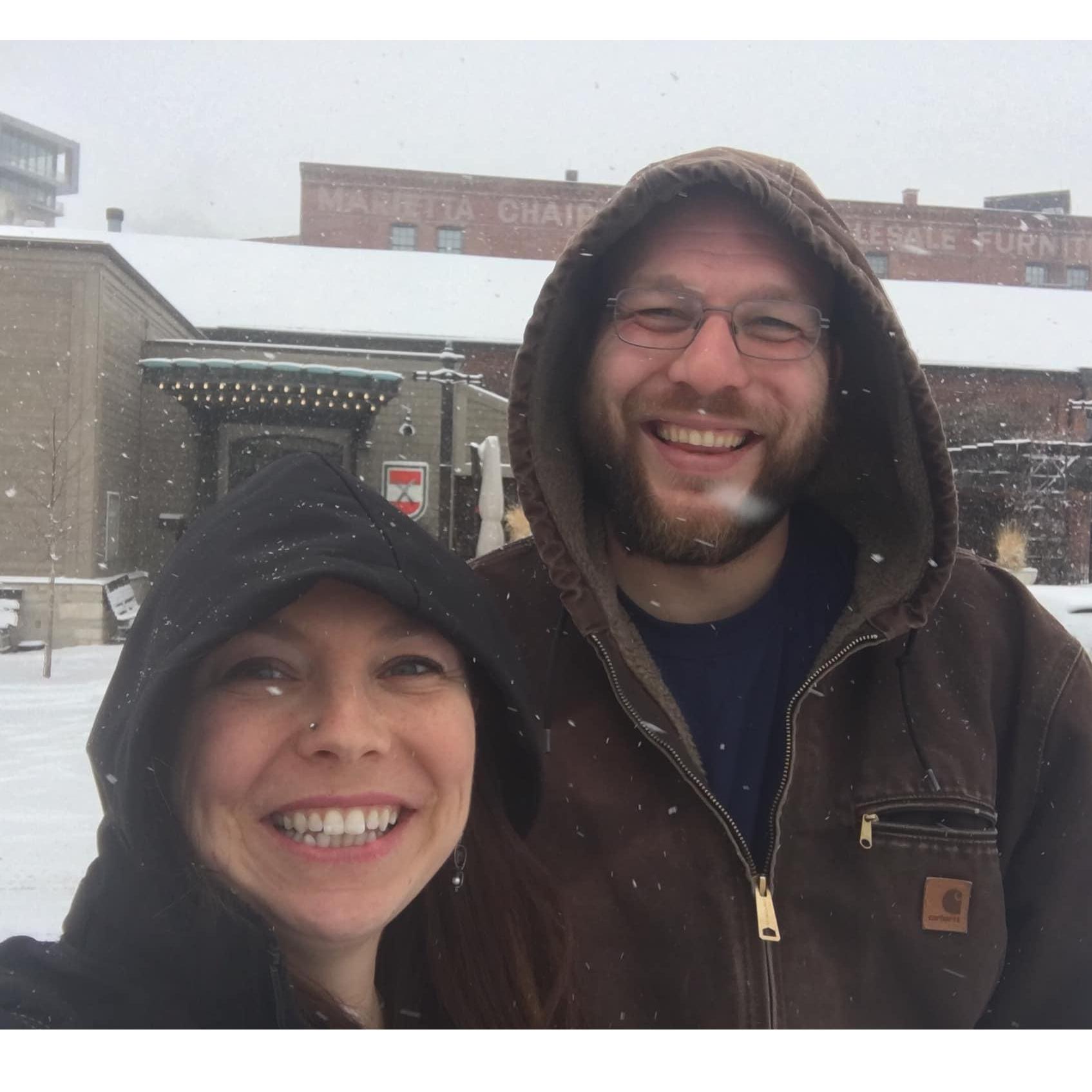 Braving restaurant week in a snow storm.